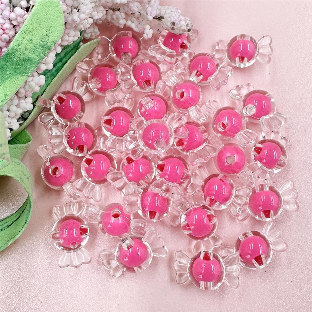 Home Party Supplies Beads Gifts 8.9*16.6mm Children 50Pcs Candy Shaped Handmade Materials Transparent Cored Clear Crystal DIY