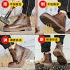 Fashion New 2025 Fashion Leather Waterproof Men Safety Work Boots Steel Toe Anti-smash Stab-resistant Indestructible Male Sneakers Shoes