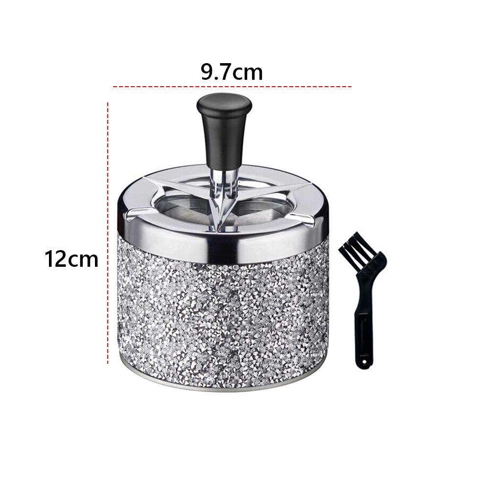 Push Down Ashtray Windproof Spinning Ashtray Metal Self-Cleaning Ashtray Desktop Ashtray for Home Office Car