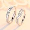 2Pcs Couple Rings Open Adjustable Ring Eachother Lover Rings Wedding Jewlery Ring Friends Gift Fit For Most Women Men