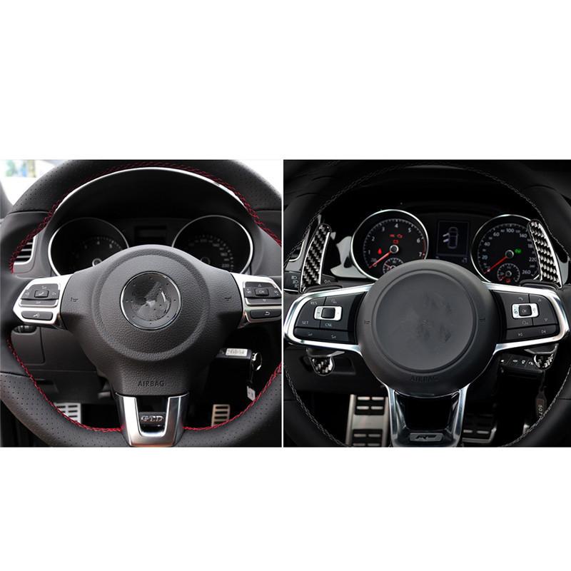 Fits for VW Golf 6 2008-2012 Gti R MK6 Scirocco 2009-2016 Car Steering Wheel Accessories Carbon Fiber Extended Shift Paddles
