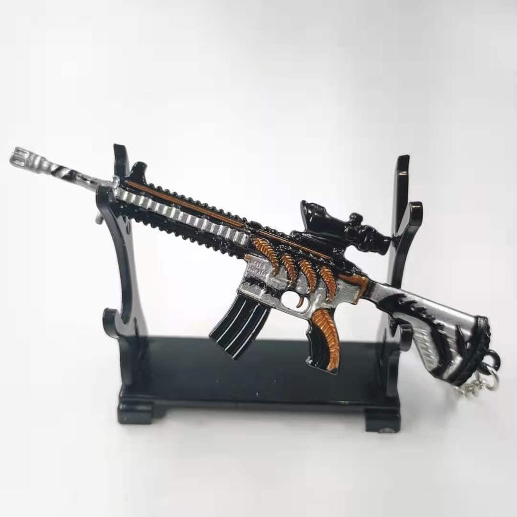 Chicken Game Metal Weapon Model Keychain: 12cm AKM 98K PUBG Pendant Gift