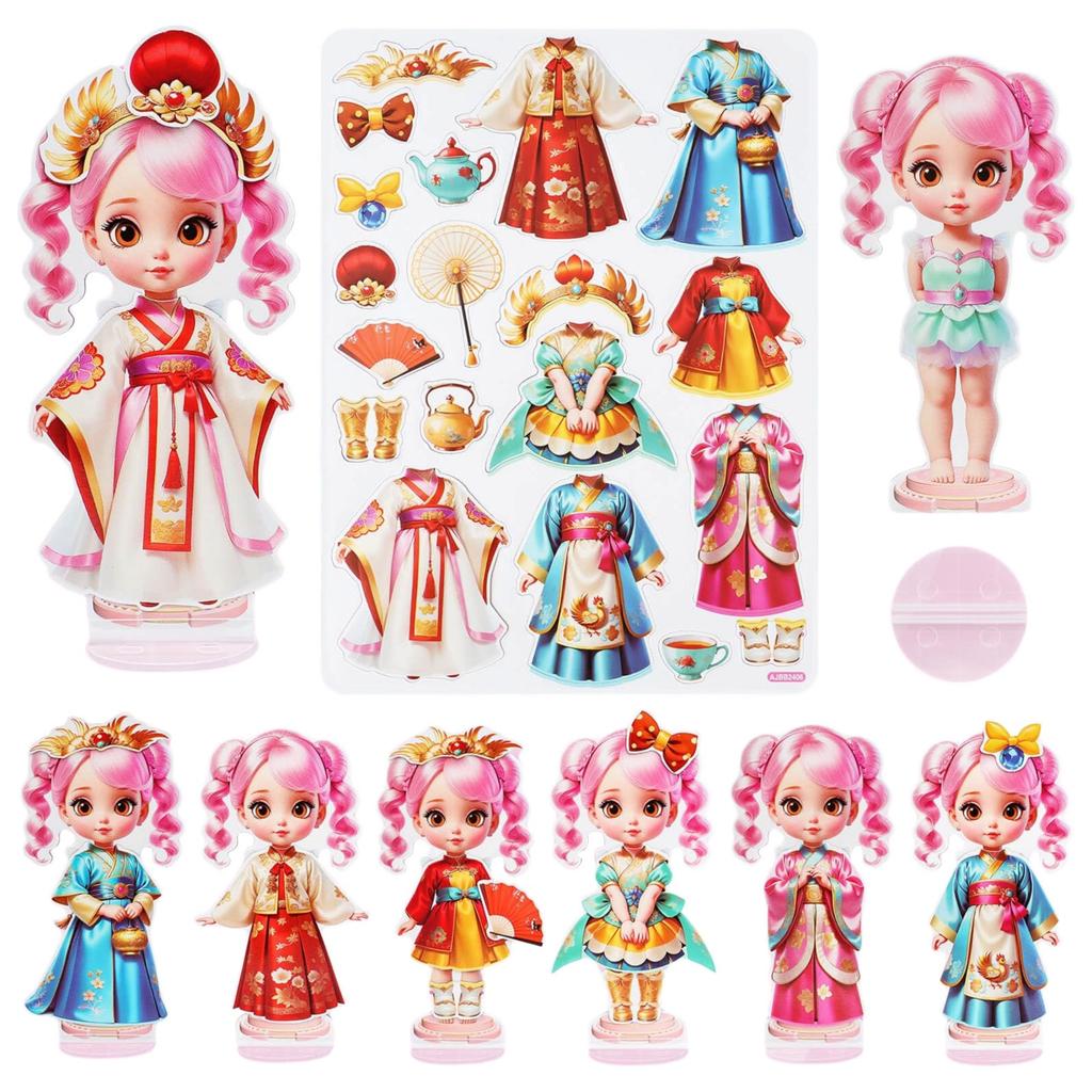 Магнитные куклы-наряды, бумажные куклы для девочек в возрасте от 4 до 10 лет, набор для ролевых игр «Принцесса с магнитным нарядом» на день рождения