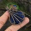 Natural Lapis Lazuli Gemstone Handmade Copper Wire Wrap Pendant 2.25" P6R00