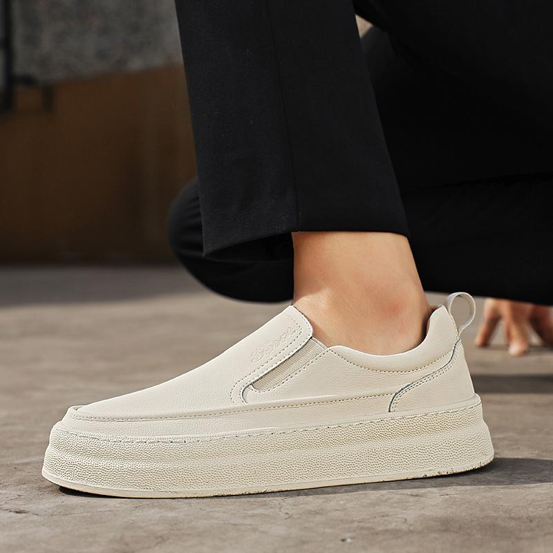 Модная мужская обувь черно-белая повседневная мужская обувь лоферы мужские мокасины обувь натуральная кожа мужские балетки модная роскошная деловая обувь