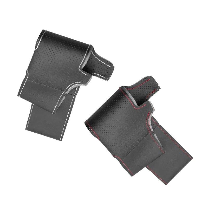 Сшитый вручную автомобильный Стайлинг, чехол из перфорированной кожи из микрофибры на руль для BMW 5 серии E60 E61 2004 2005 2006 2007 08 09