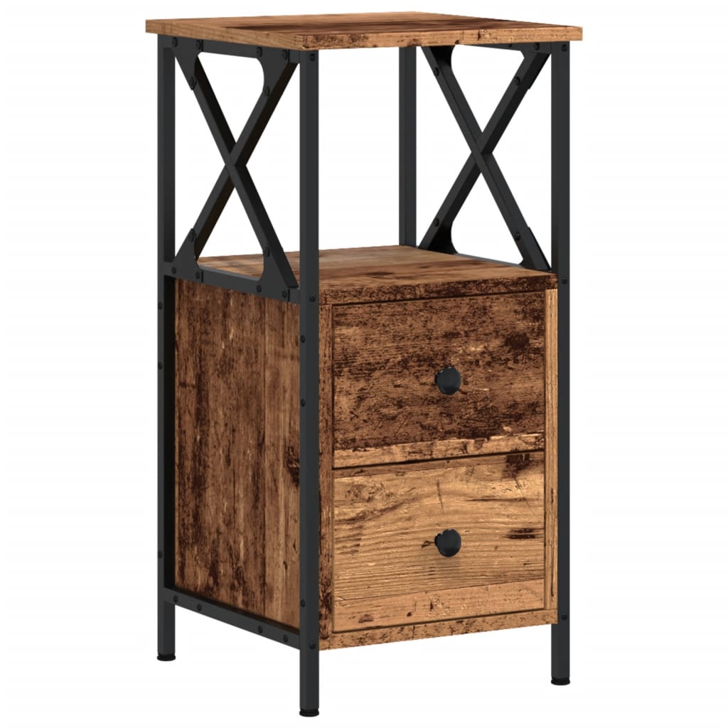 Nightstand with Rustic Wood Look 34 x 35.5 x 70 cm Engineered Wood