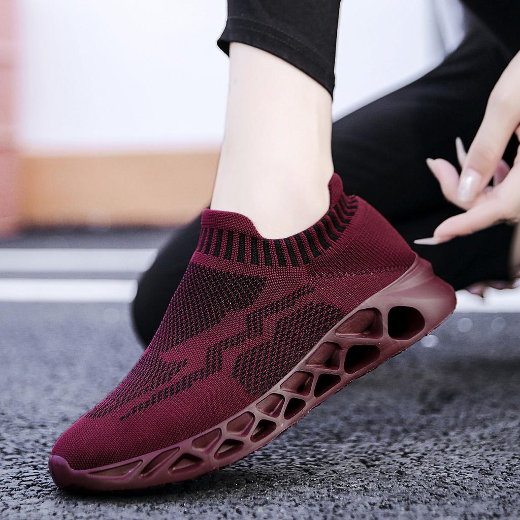 Large Size Fly-woven, Ultra-light Popcorn Sports Soft-soled Casual Shoes, One-pedal Women's, Lazy Shoes
