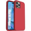 Protective Case - Silicone TPU - for iPhone 14 Pro - Matte Red - Shockproof - Anti-slip