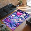 Teddy Bear Theme Crystal Velvet Rug Personalized Custom Name Text Soft Floor Mat Home Decor