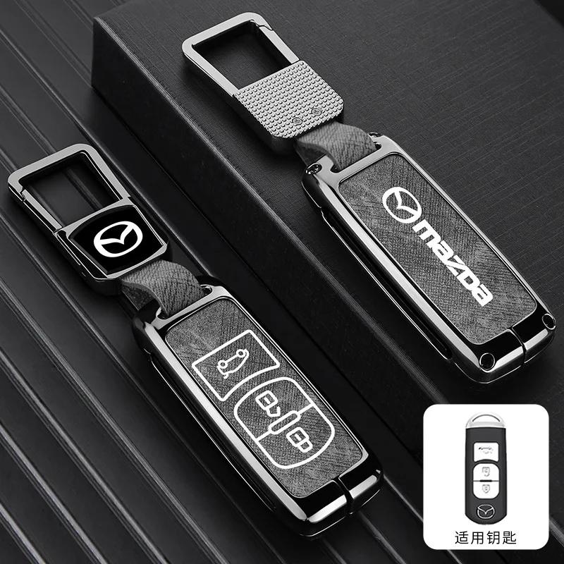 2025 Горячий Винтажный Стирка Водой Джинсовый Чехол для Брелока Автомобиля Для Mazda 2 3 5 6 Axela Atenza Demio CX-3 CX5 CX-7 CX-9 MX-5 2015-2019 Acc