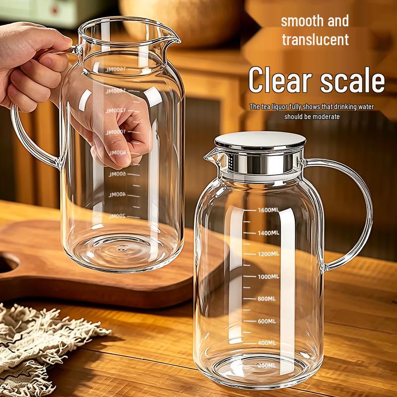 High-Temperature Resistant Glass Cold Water Kettle Set - Large Capacity for Juice, Cold Brew, and More