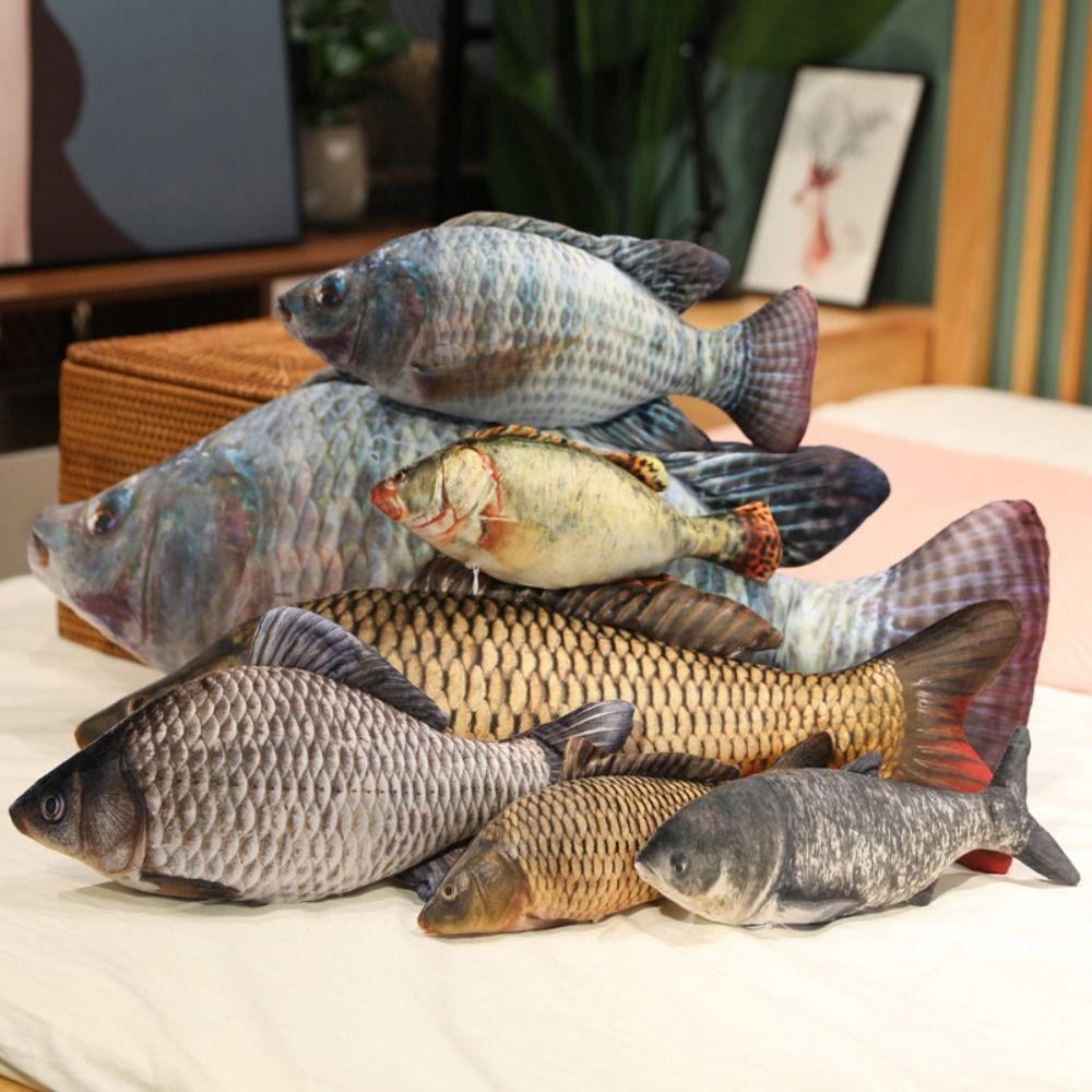 Cartoon Fish Simulation Fish Plush Toys Mossambica Fish Anime Pillow Dolls Toy for Little Kids