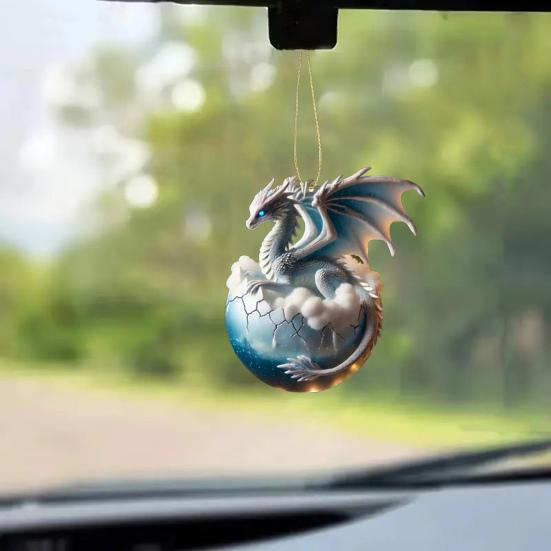 Рождественское украшение в виде дракона стихий, 2D акриловый кулон в виде дракона, подвесное украшение для салона автомобиля, подарок для любителей драконов