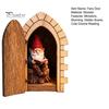 Halloween Tree Ornament Opening Fairy Door with Hidden Gnome Scene, Miniature Wooden Wall Decor, Whimsical Holiday Gift for Kids 2D Flat Reading Scene