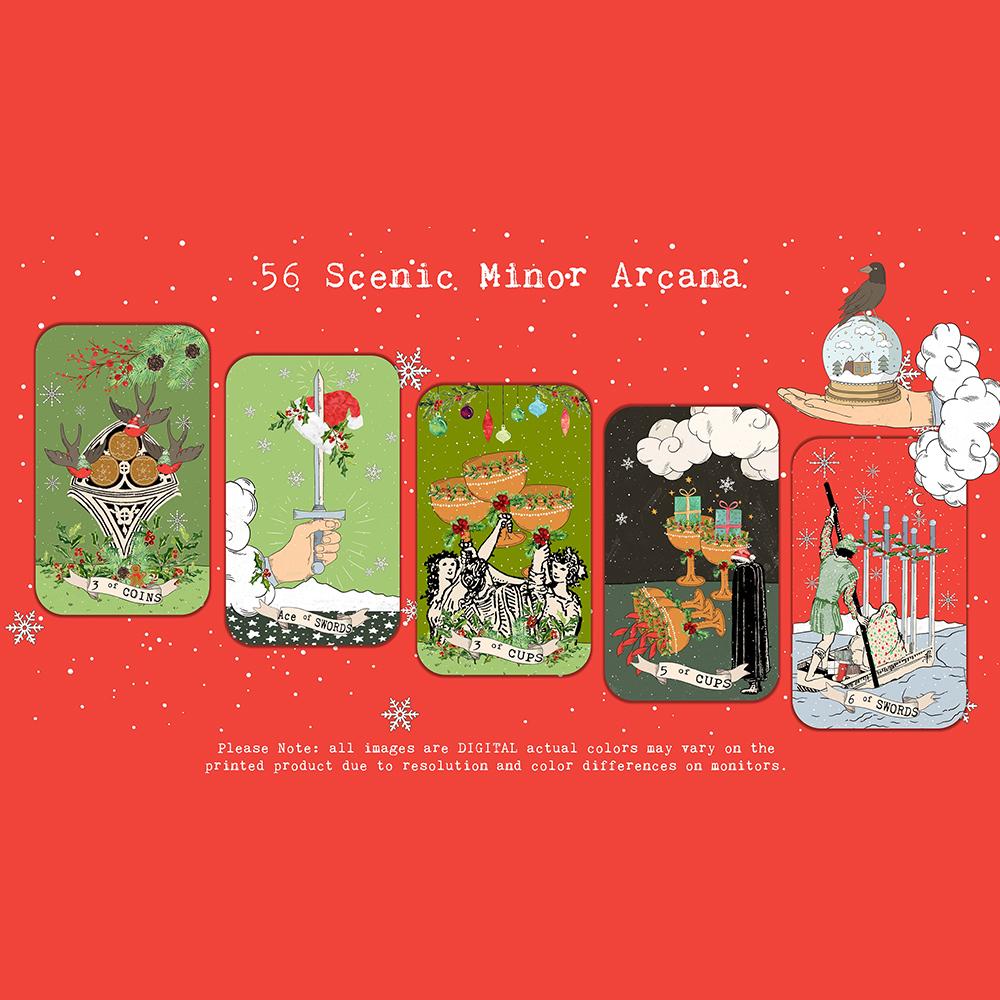 12*7cm Pixie's Whisper Tarot Deck Christmas Edition Limited Release, 78 Tarot Cards with 10+ Different Types of Card Back