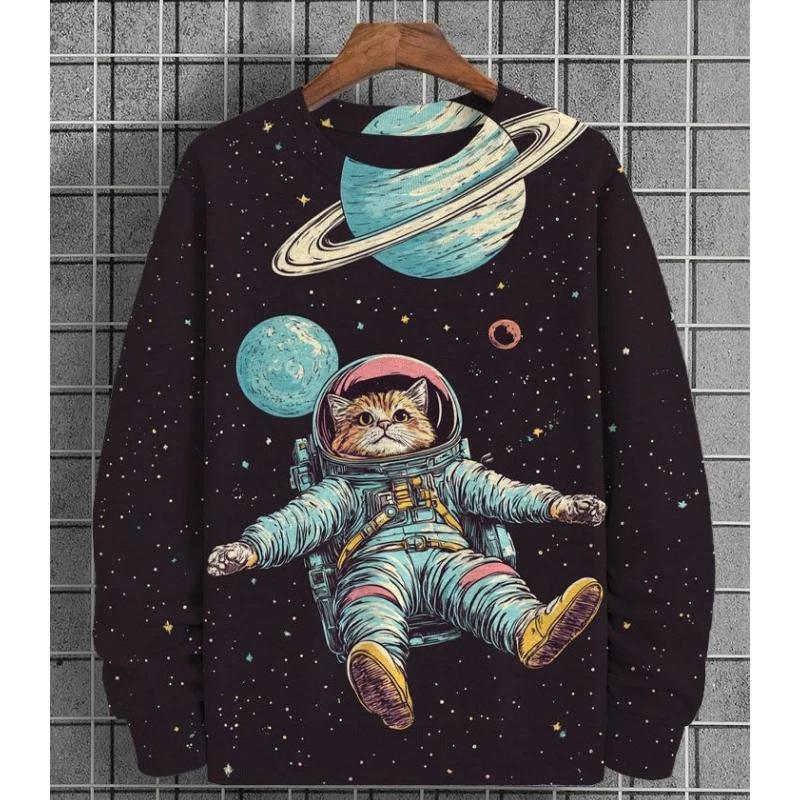 Ladies' Christmas Dwarf Print Hoodie - Casual Pullover Hoodie, Long Sleeve, 100% Polyester Knitted Fabric