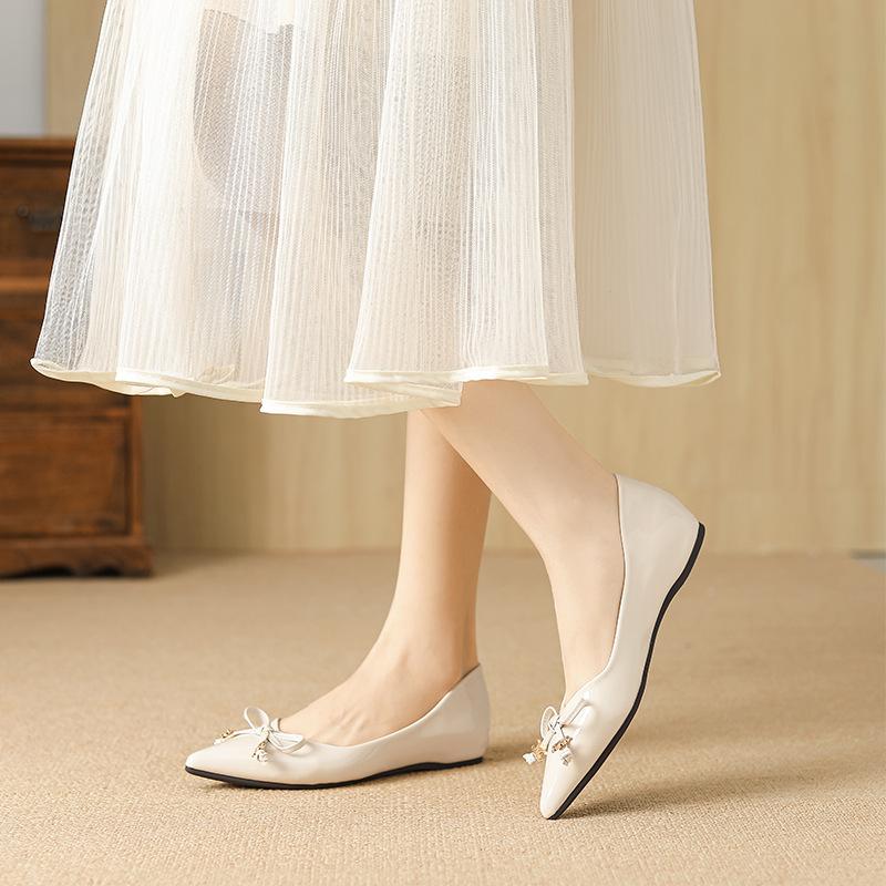 W828-33 Temperament 2025 New Xiaoxiangfeng Pointed Single Shoes Women Shallow Mouth One Pedal Ladyshoes Women