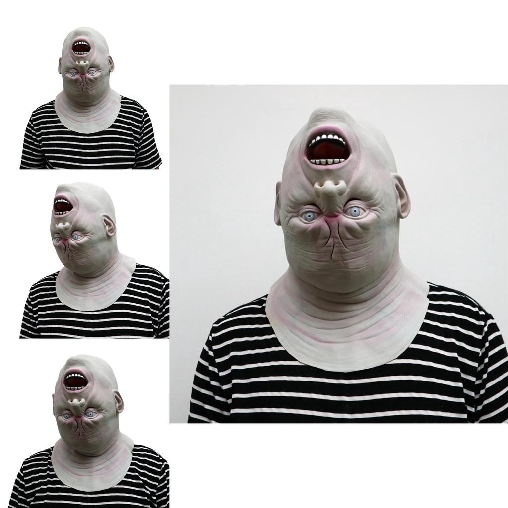 Creepy Latex Upside Down Full Head Mask Perfect For Halloween Costume Parties