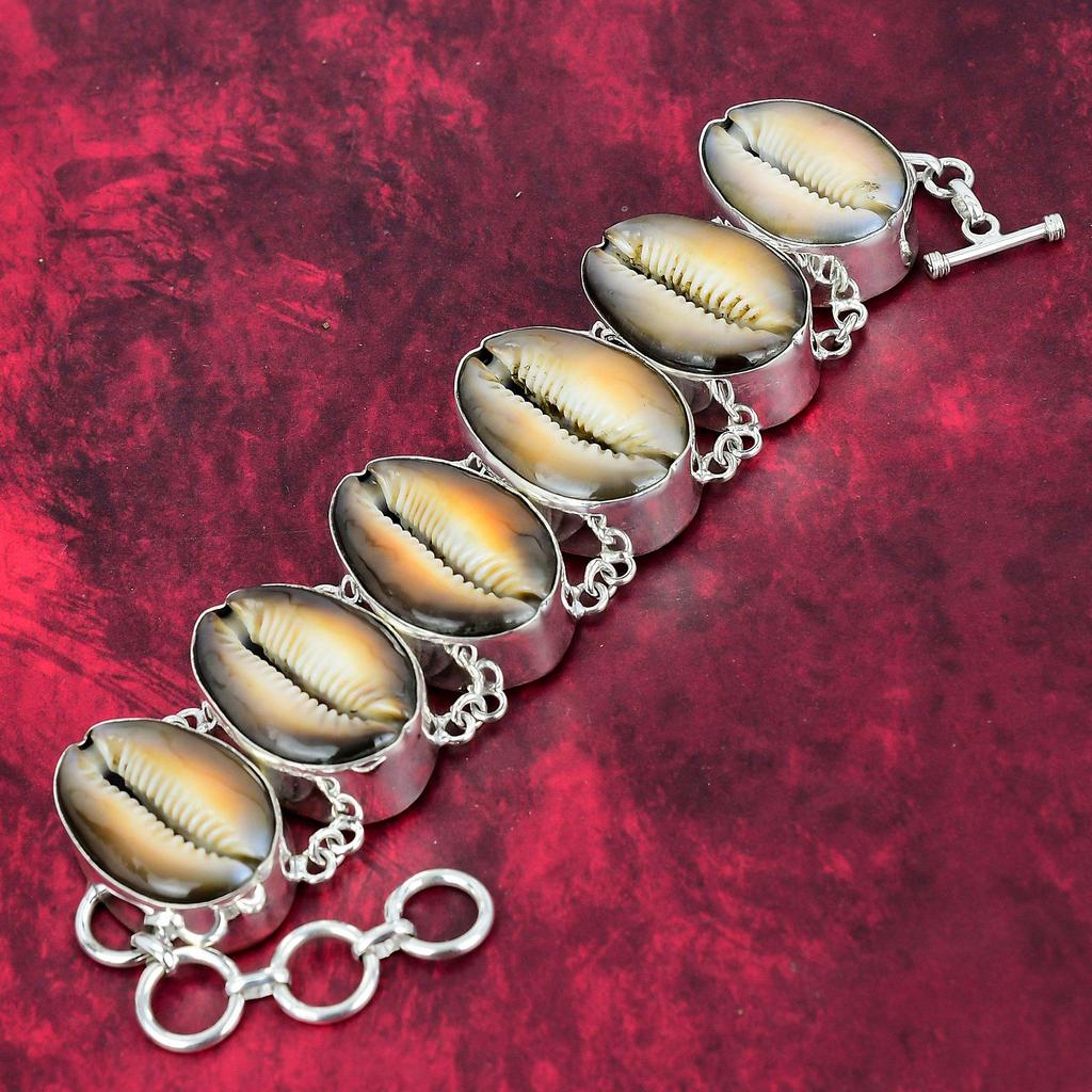 Cowrie Shell Gemstone Jewelry, Handmade Beautiful Necklace & Bracelet Jewelry Set, 925 Solid Sterling Silver Jewelry For Her