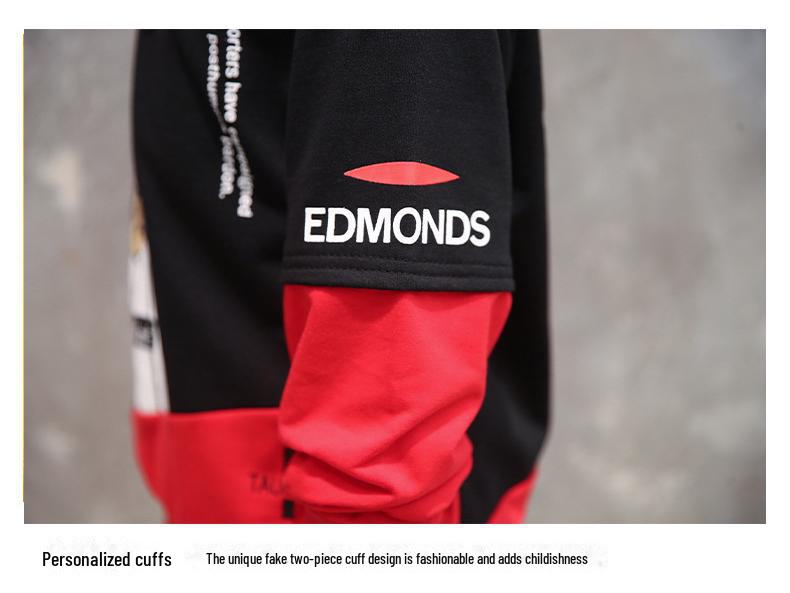 2025 Новый весенне-осенний спортивный костюм свободного кроя из двух частей в корейском стиле для мальчиков