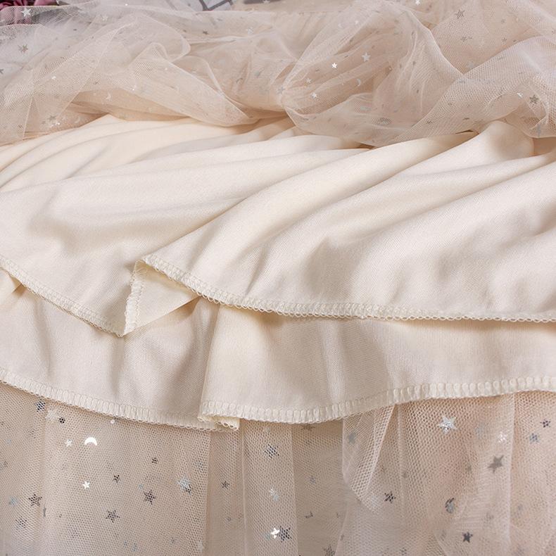 Autumn and Winter High Waist All-match Star Sequined Mesh Skirt Mid-length Long Skirts for Women Slim