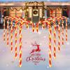14.6" Candy Cane Lights with Stakes Christmas Pathway Light Outdoor Candy Cane Light Pathway New Year Decor for Yard Lawn Garden