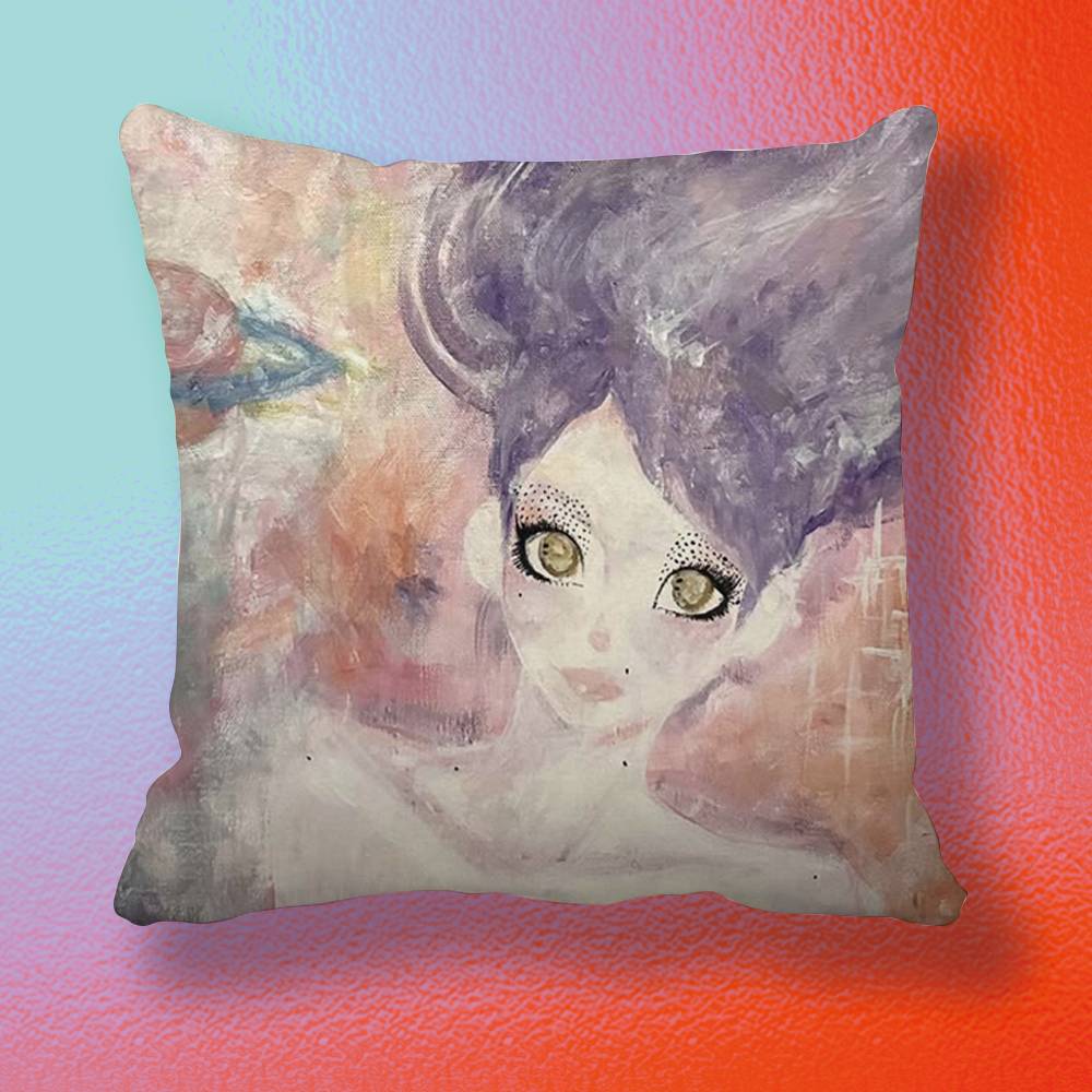 Aya Takano Ppaintings Doublesided printed pillow cover Solid color minimalist pillowcase fits all bedroom styles