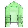 Greenhouse - vidaXL - 4 Shelves - Powder-coated Steel - UV-resistant - Transparent Green