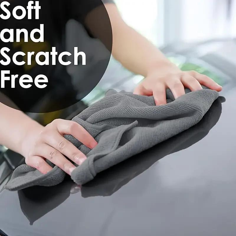 1/100PCS Gray Bamboo Charcoal Thickened Super Absorbent Dishcloth Anti-grease Kitchen Wiping Rags Microfiber Cleaning Cloths