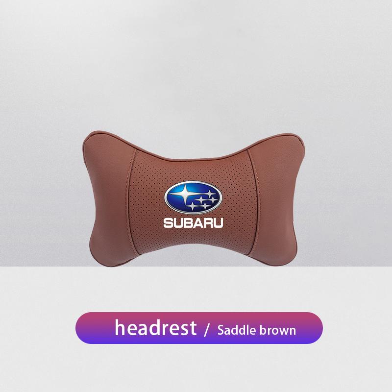 1Pcs Leather Car Interior Seat Headrest Neck Pillow For Subaru STI Impreza Legacy WRX BRZ Forester XV Outback Crosstrek Levorg xx11