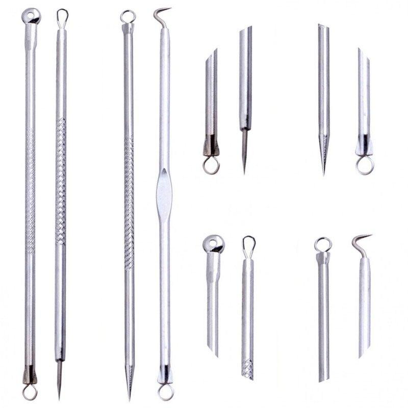 4 шт., игла от прыщей с двойной головкой из нержавеющей стали, специальная игла для ухода за кожей от прыщей и прыщей