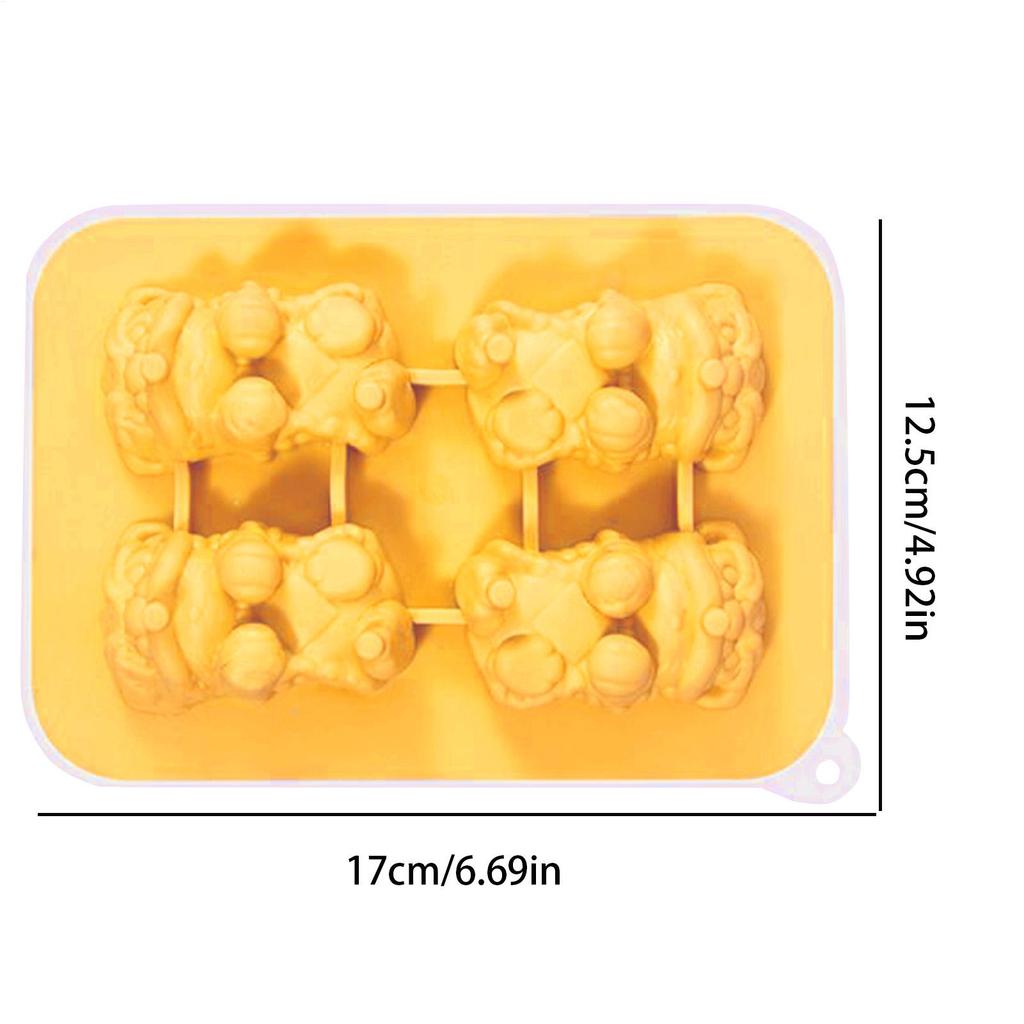 Ice Molds 3D Lion Whiskey Ice Mold Tray 4-Grid Cube Maker Tool Non-Stick Reusable For Bourbon Whiskey Juice Cocktails Drinks
