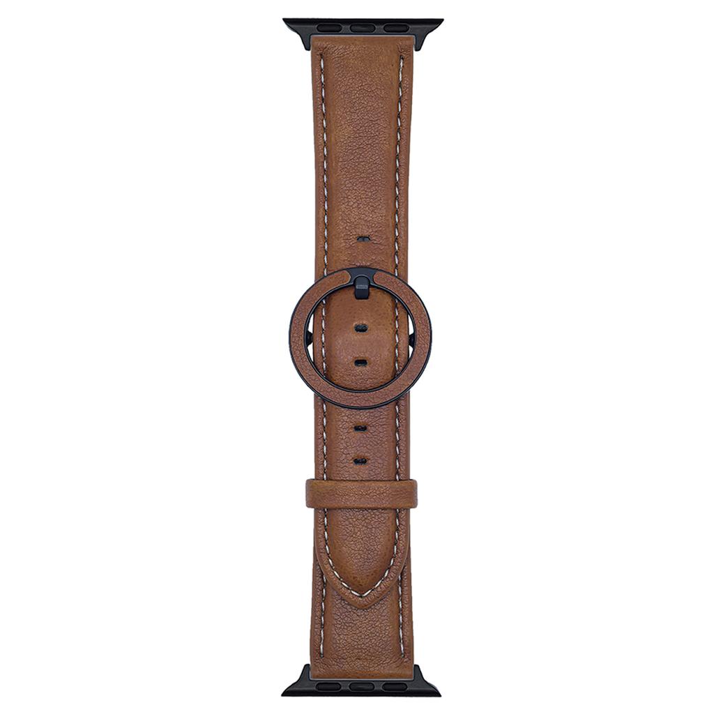 Crazy Horse Texture Round Buckle Leather Watch Band For Apple Watch Series 10 Ultra 9 8 7 SE 6 5 4 3 2 1 46mm 49mm 45mm 44mm 42mm