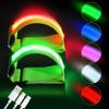 2Pcs Waterproof LED Light Armband 3 Modes Warning Wristband Luminous Arm Band Night Running