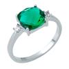 Silver Ring with Nano Emerald 1.987ct, Item Weight 2.13 G (1946701)