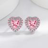2026 Inlaid Zircon Peach Heart Earrings Women's Small Love Earrings for Your Heart, Women's Cute Heart Earrings
