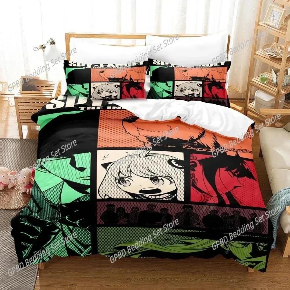New Anime Spy x Family Anya Bedding Set 3D Printed Suitable for Bedroom Duvet Cover Set With Pillowcases Kids Home Textile