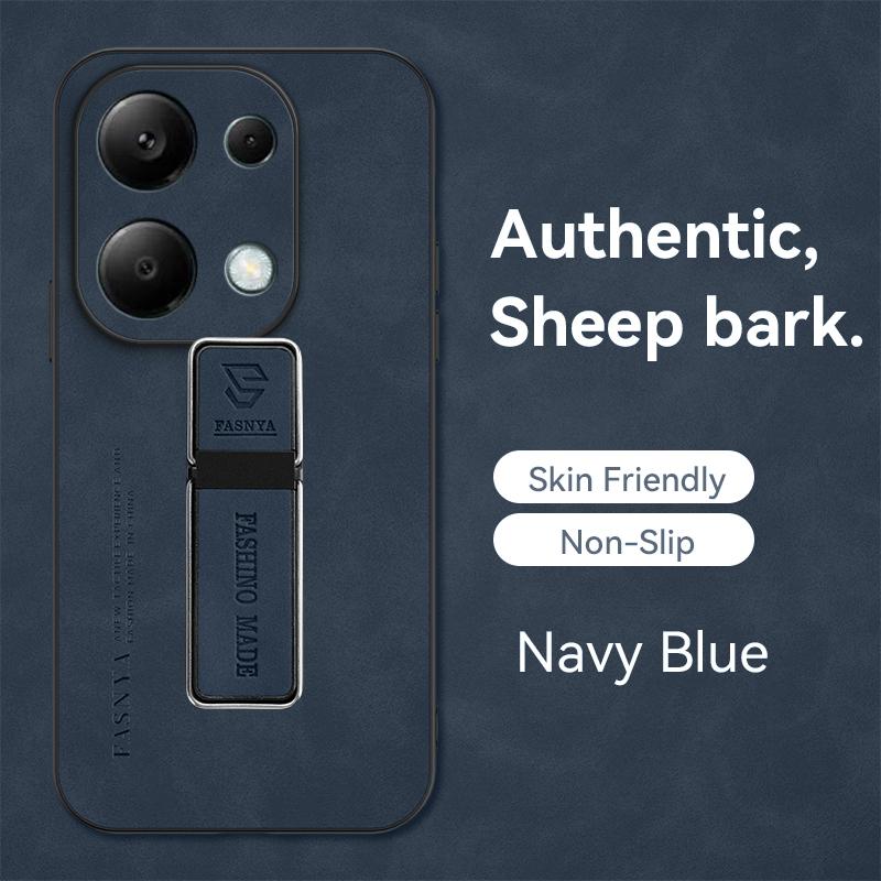 Чехол из искусственной кожи из овчины для Xiaomi Redmi Note 13 12 Pro 12 11 12S 11S 10 9 Redmi Turbo3 A3 13C 12C 10C K40 K50 K60 K70, чехол с кронштейном для телефона