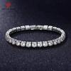 Hot Selling Fire Color Full Diamond 3A Zircon Bracelet Female Simulation Mosan Diamond Male Star With The Hand Jewelry