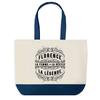 Tote Bag - PLANETEE - Florence - Fond Bleu - Coton - 40 X 45 Cm
