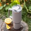STALOWY KUBEK TERMICZNY TERMOS 1100ml Z RĄCZKĄ I SŁOMKĄ KLAUSBERG KB-7943
