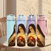 1PC Sacred Heart Nun Religious Print 750ml Color Plastic Sports Water Bottle Leakproof Flip Straw Lid Suitable for Sports Office Home Use
