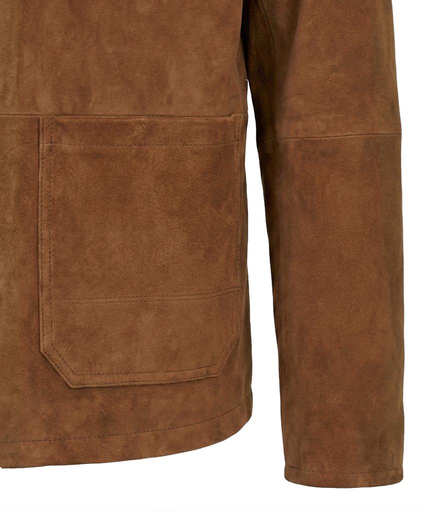 PINBLACK Unisex French Goat Suede Leather Collar Work Jacket