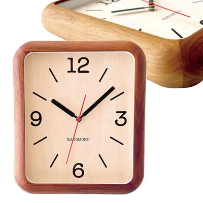 KATOMOKU Muku Clock 19 Настенные часы из ореха с непрерывной секундной стрелкой, km-133WARC, 280 мм x 220 мм (Радиоуправляемые часы)