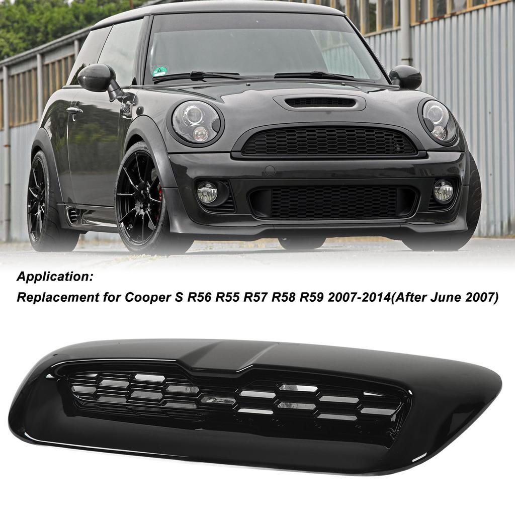 2PCS Front Engine Hood Vent Trim Bright Black Air Outlet Cover Replacement For BMW Mini Cooper S R56 R55 R57 R58 R59 Engine Trim