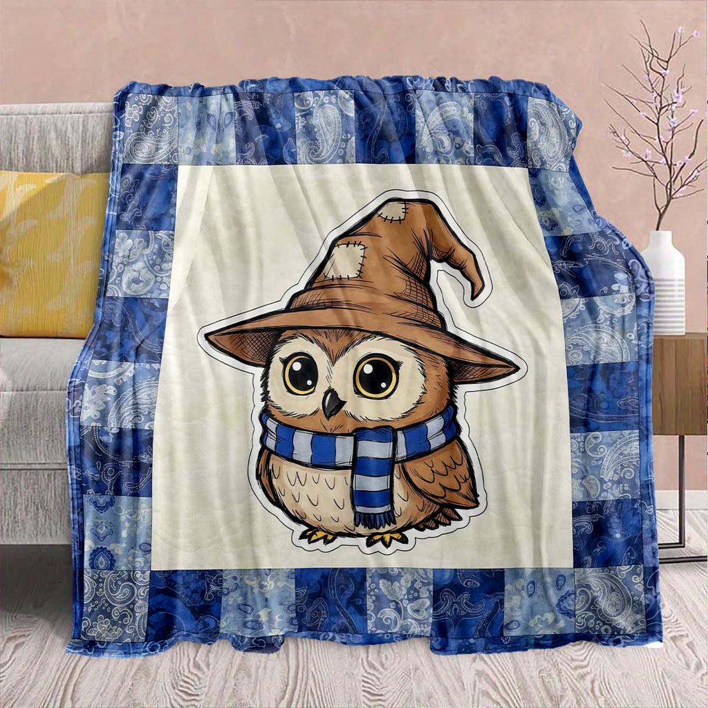 Волшебная сова Гарри Поттера Фланелевое одеяло - Мягкое теплое Идеально для дивана, постельного белья, кемпинга, путешествий, офиса, домашнего декора -QJY