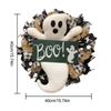 Halloween Ghosts Wreath Cartoon Smile Ghosts Autumn Wreathes Home Party Hanging Pendant Decoration Supplies