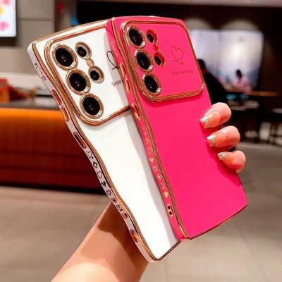 Мягкий чехол из ТПУ с покрытием для Samsung Galaxy S25 S24 S23 S22 Ultra Plus S 24 23 FE S 25 Love Heart Cover