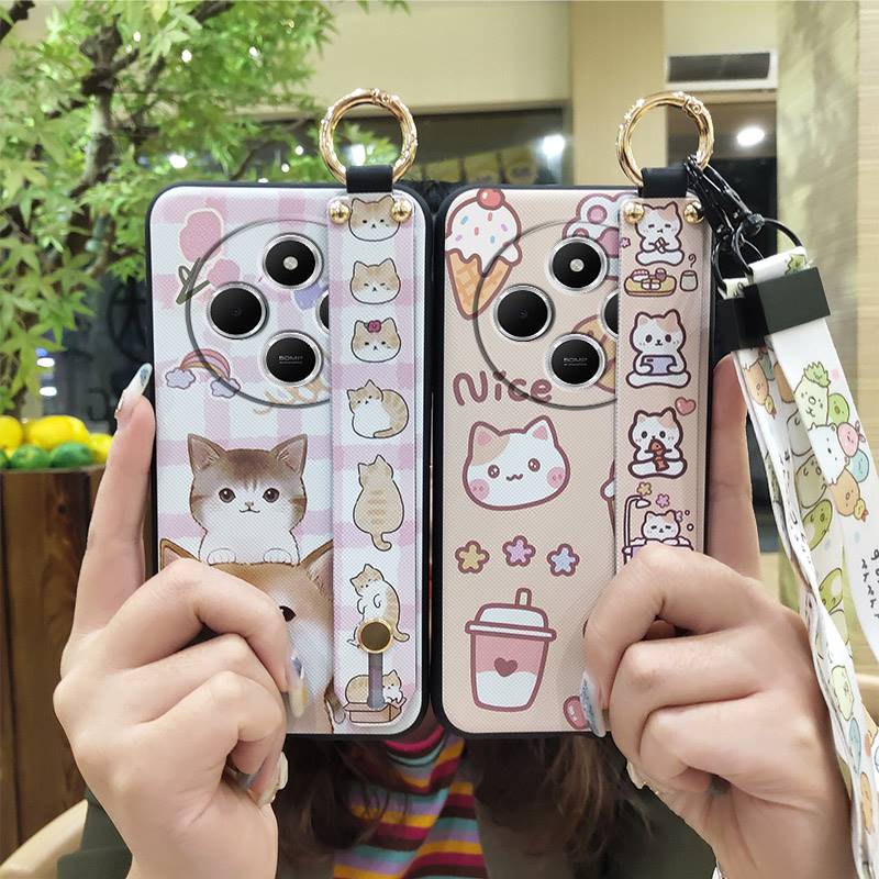 Protective Anti-dust Phone Case For Redmi A4 5G Back Cover Shockproof Waterproof Cartoon Silicone Durable Ring Kickstand